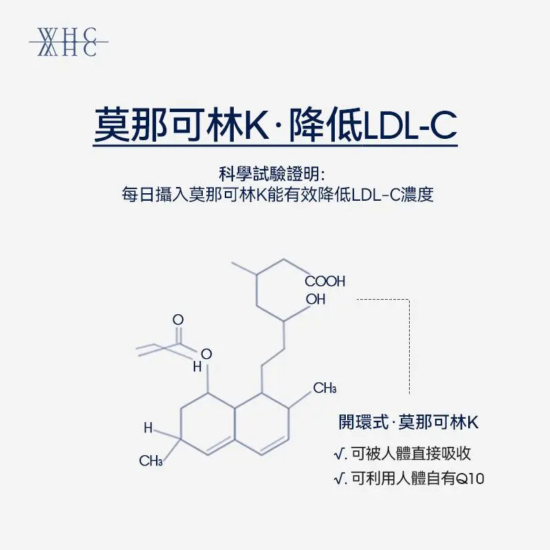 CholeRice ChoLive+ 紅麴米 莫那可林K 蝦青素 橄欖精華 降膽固醇配方60粒 - WHC HK