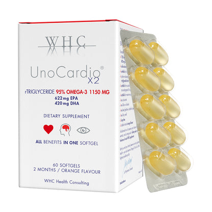UnoCardio X2小紅帽 95%高純度深海魚油 孕期營養 血脂異常  60粒